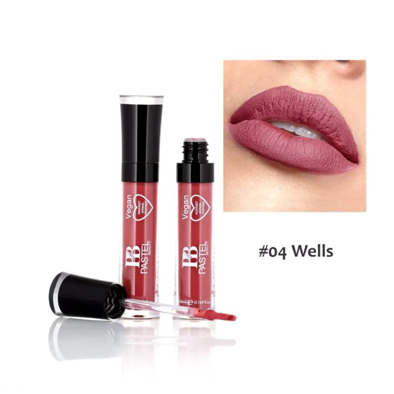 PASTEL BEAUTY megalast LIQUID Catsuit Matte Lipstick 04 Wells (4.8ml)
