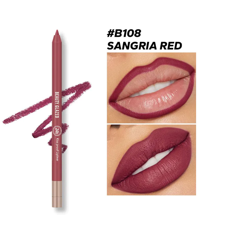 Beauty Glazed Lively Waterproof & Long Lasting Lip Liner B108 Sangeria Red