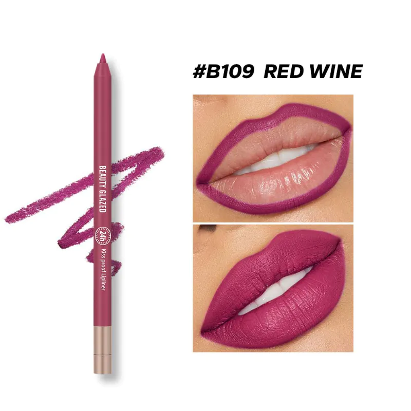 Beauty Glazed Lively Waterproof & Long Lasting Lip Liner B109 Red Wine