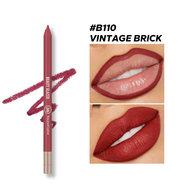 Beauty Glazed Lively Waterproof & Long Lasting Lip Liner B110 Vintage Brick