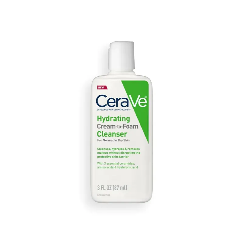 Cerave Hydrating CreamTo Foam Cleanser 87ml For Normal To Dry Skin (USA)