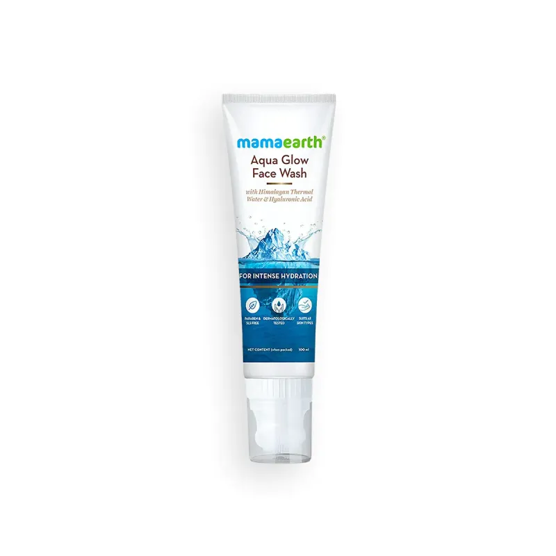 Mamaearth Aqua Glow Face Wash With Himalayan Thermal Water and Hyaluronic Acid for Intense Hydration