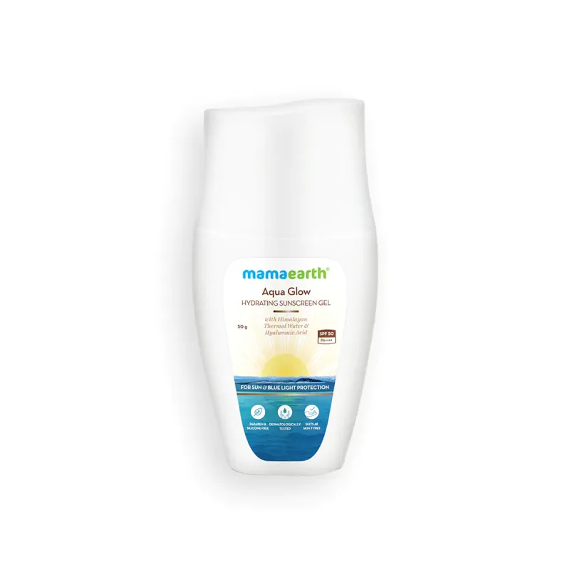 mamaearth Aqua Glow Hydrating Sunscreen Gel with Himalayan Thermal Water and Hyaluronic Acid