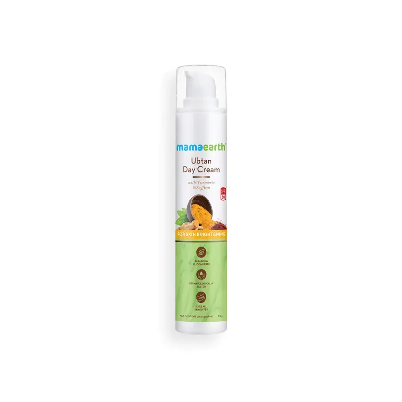 Mamaearth Ubtan Day Cream with SPF 30, with Turmeric & Saffron for Skin Brightening