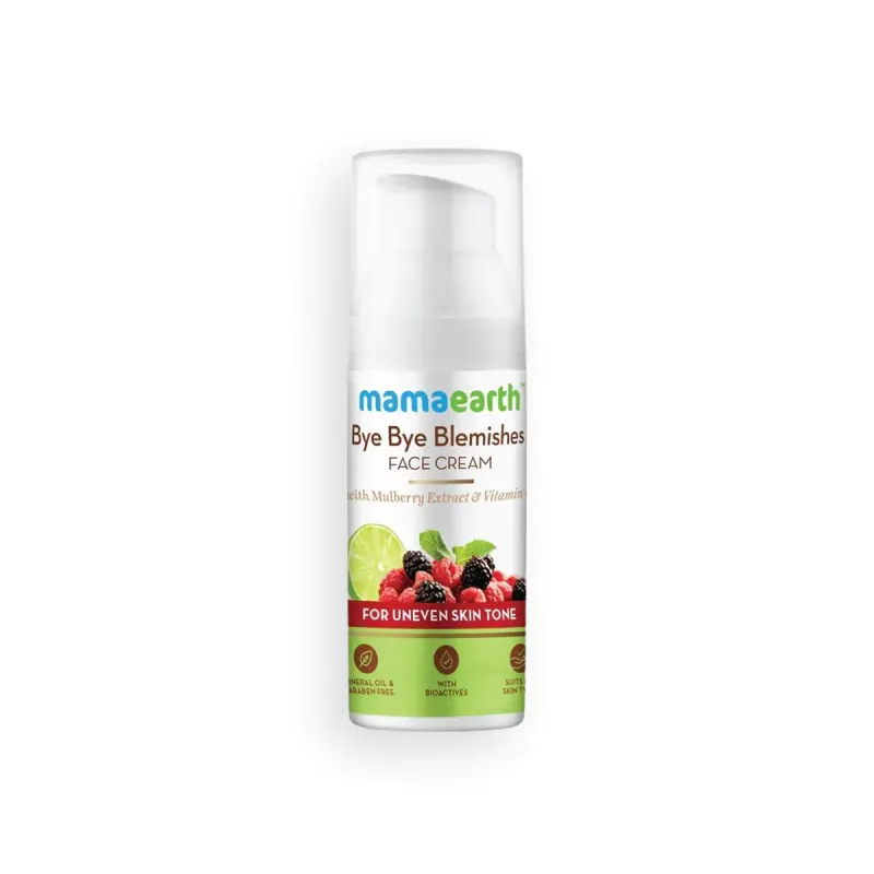 Mamaearth Bye Bye Blemishes Face Cream With Mulberry Extract & Vitamin C For Uneven Skin Tone