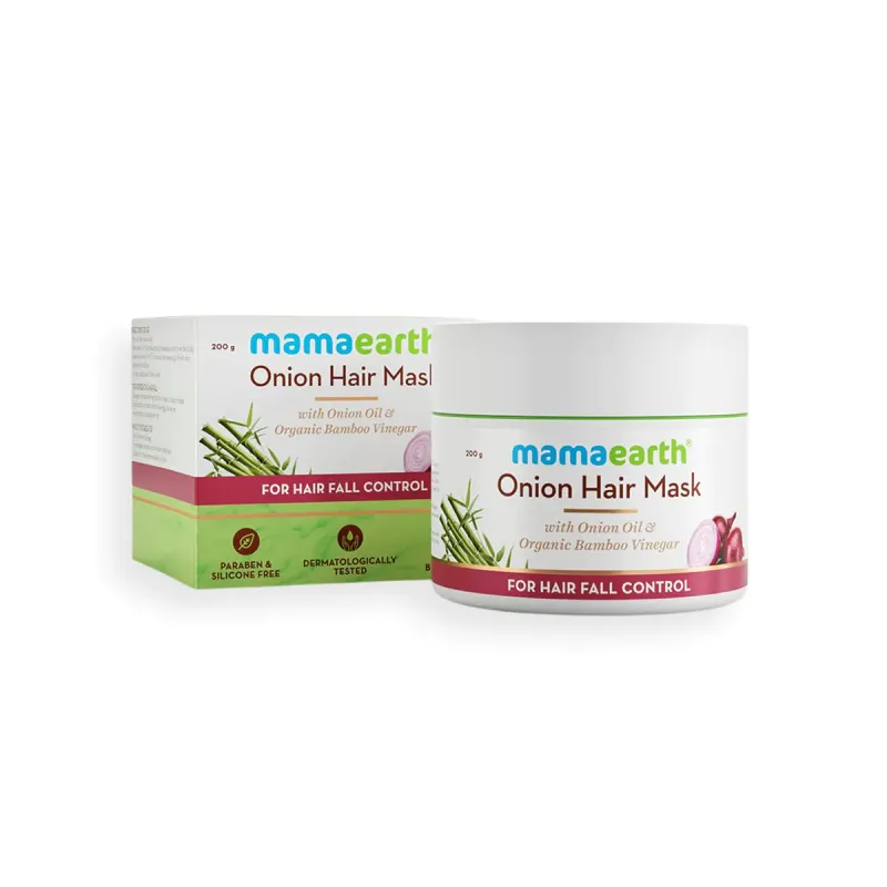 Mamaearth Onion Hair Mask, For Hair Fall Control, With Onion Oil and Organic Bamboo Vinegar