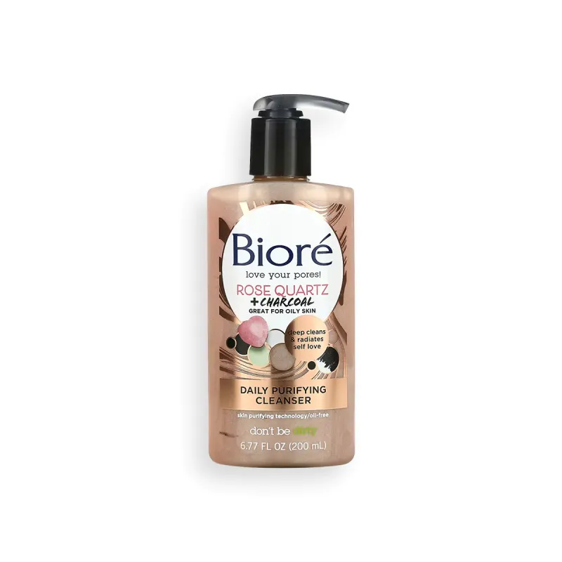 Bioré Rose Quartz & Charcoal Daily Purifying Cleanser 200ml