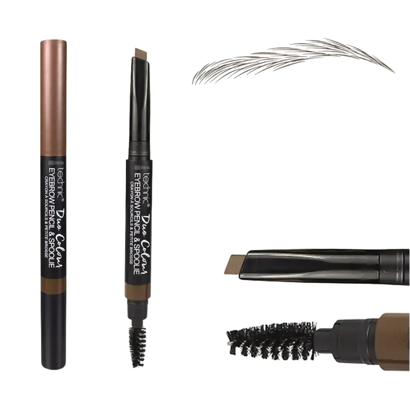 Technic Duo Colour Eyebrow Pencil & Spoolie (Brunette)