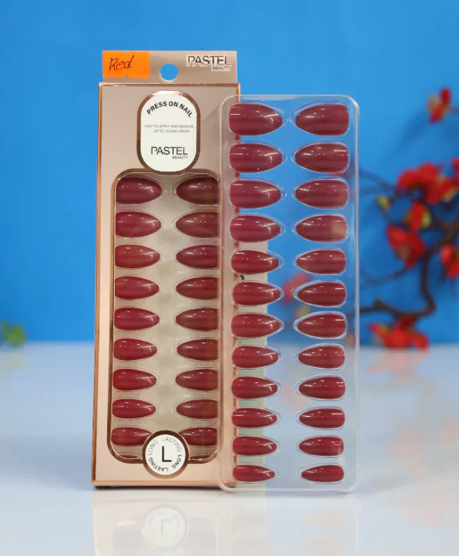 Pastel Beauty False Nails Matte Red-24pcs