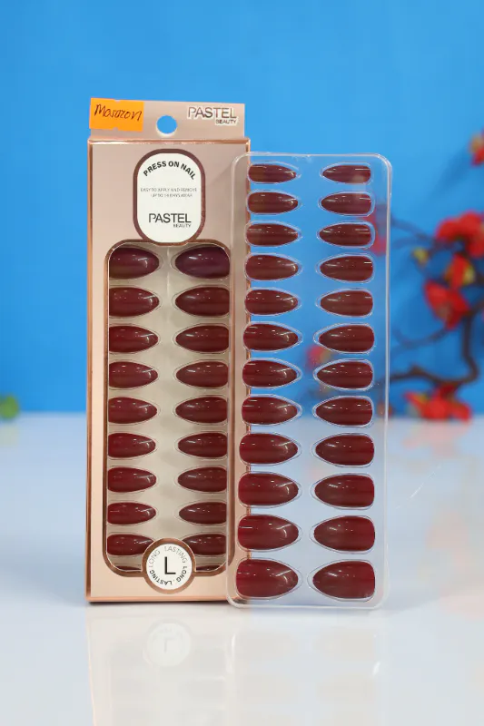 Pastel Beauty False Nails Matte Maroon-24pcs