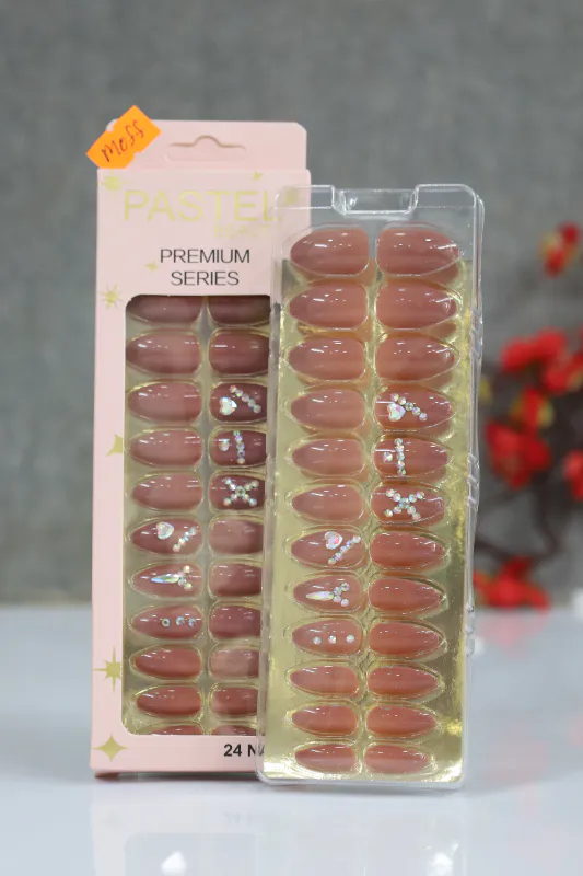 Pastel Beauty False Nails Stone Moff-24pcs