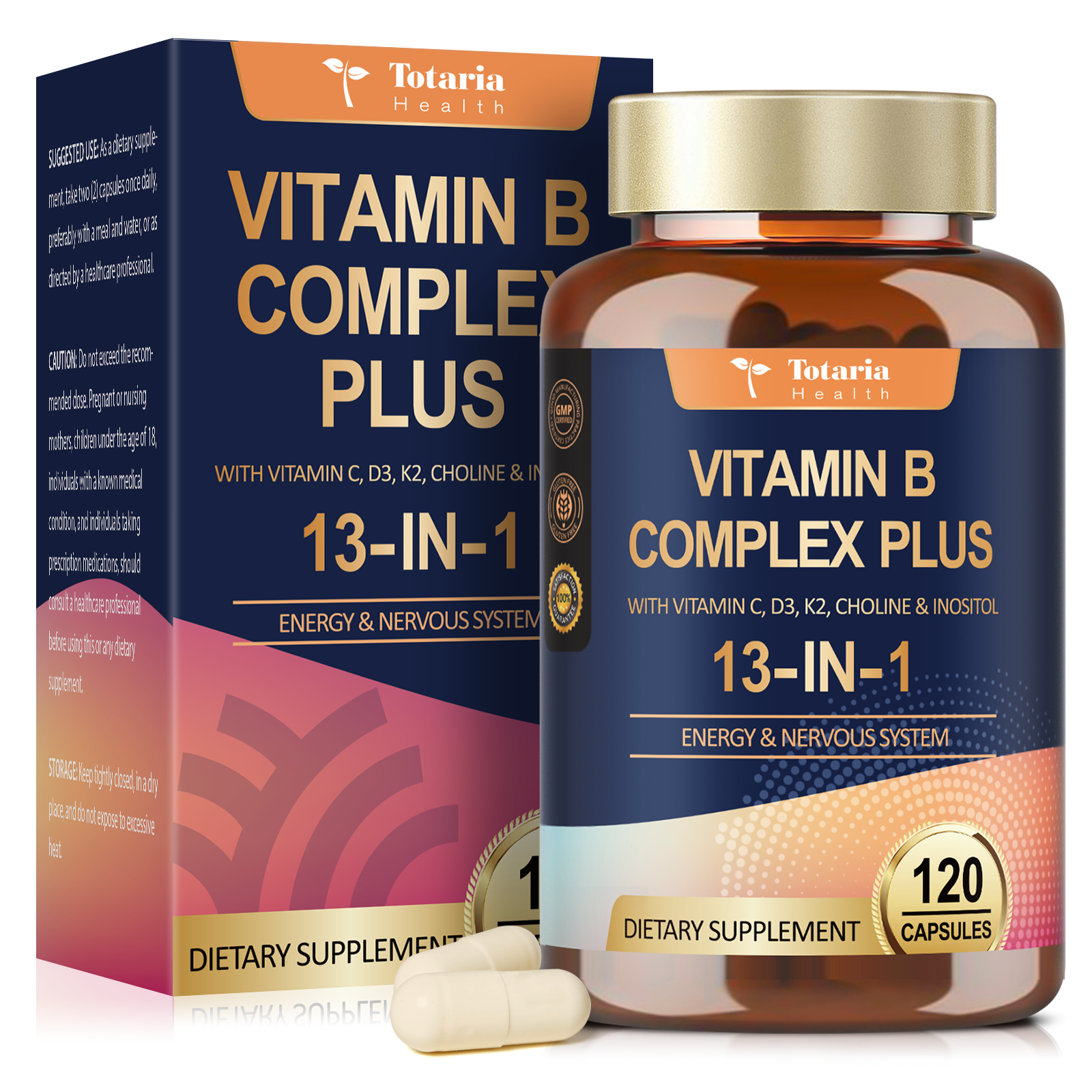 Totaria 13-in-1 Vitamin B Complex Plus 120 Capsules