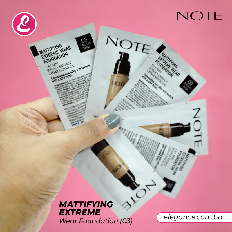 Note Mattifying Extreme wear 03 Medium Beige Foundation Sample