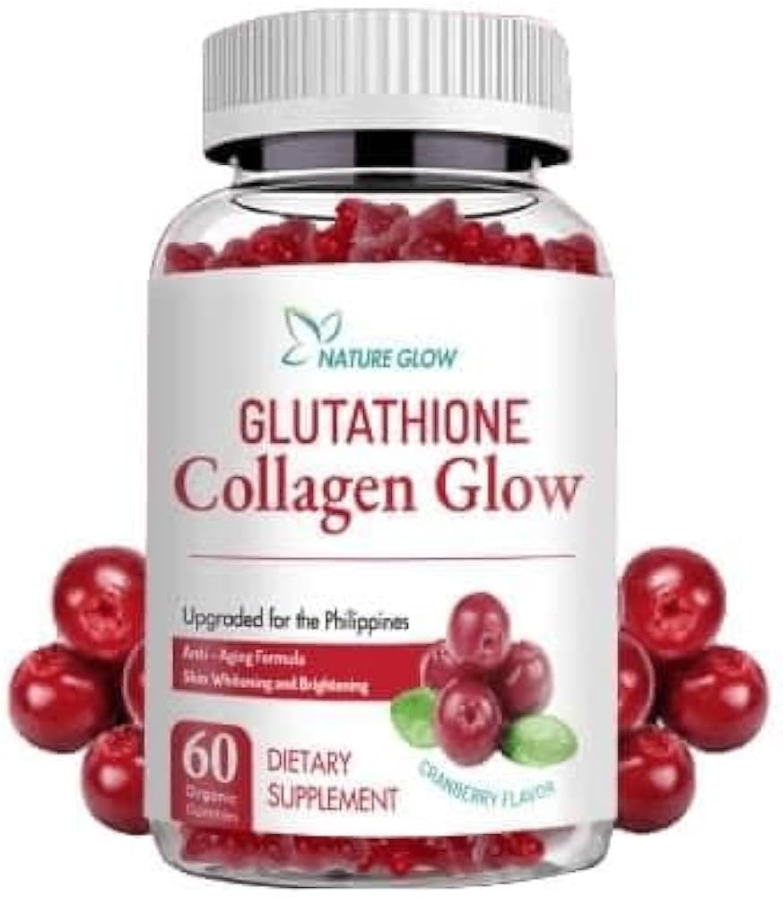 Nature Glow Glutathione Collagen Glow Cranberry Flavor, 60 Organic Chewable Gummies