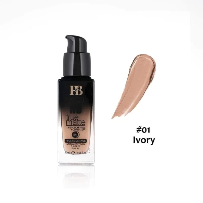 PASTEL BEAUTY HD True Matte Full Coverage Foundation 01 IVORY 30ml