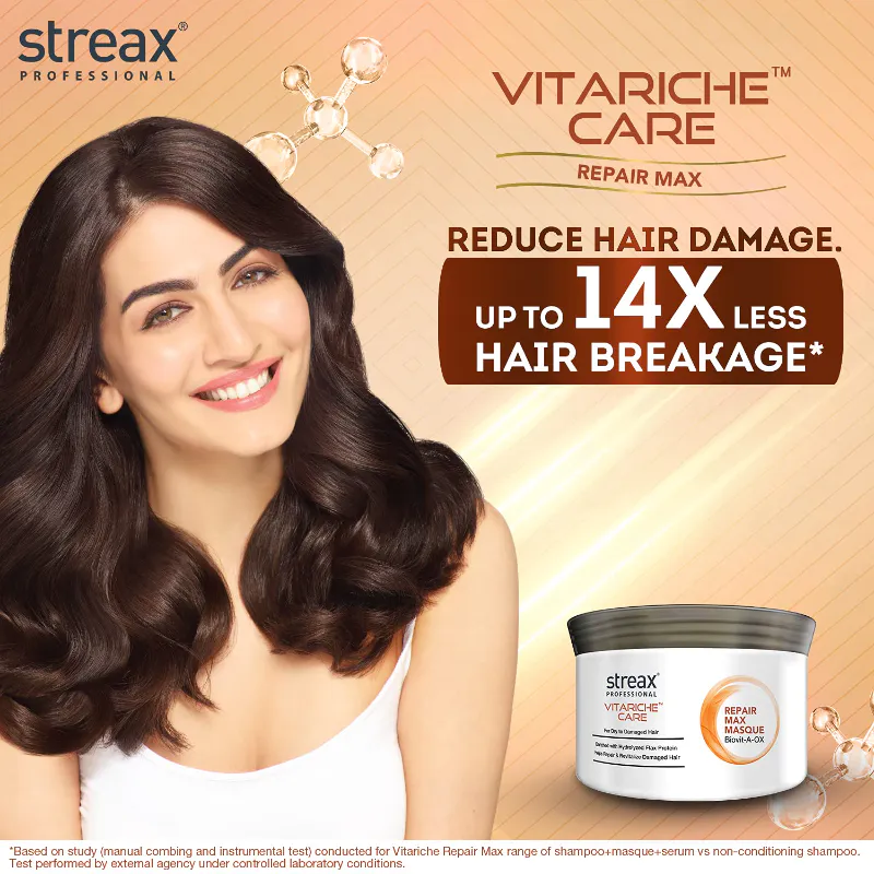 Streax Professional Vitariche Care Repair Max Masque For Dry to damaged Hair 500g