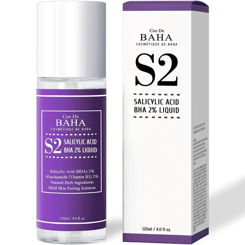 Cos De BAHA Salicylic Acid BHA 2% Liquid with Niacinamide 2% 120ml (S2)