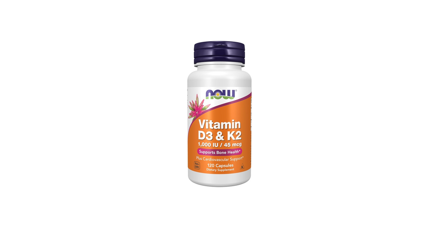 NOW Foods Vitamin D3 & K2 120 Capsules