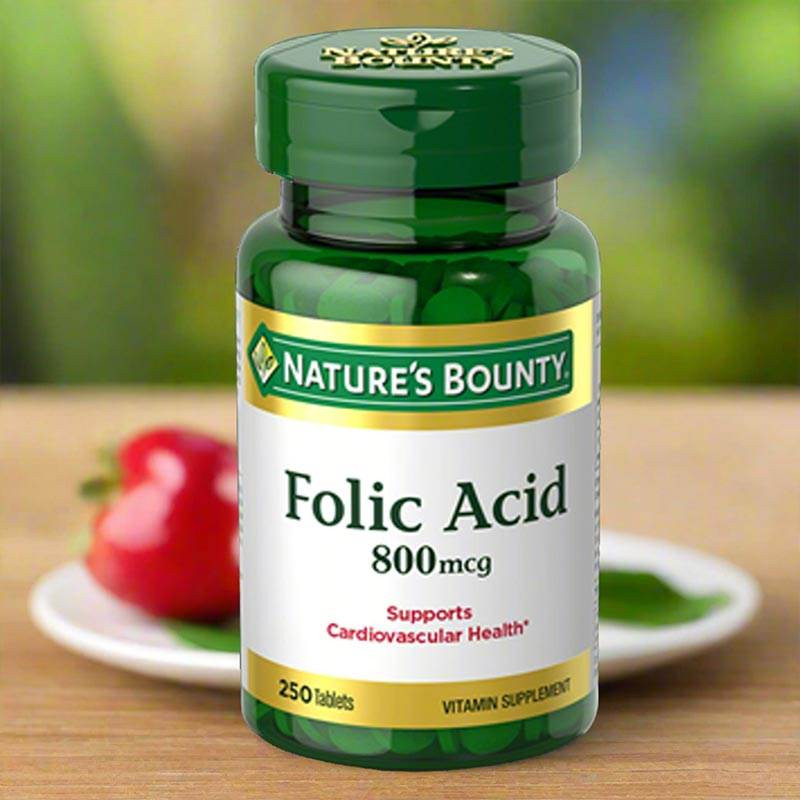 Nature’s Bounty Folic Acid (800 mcg) – 250 tablets