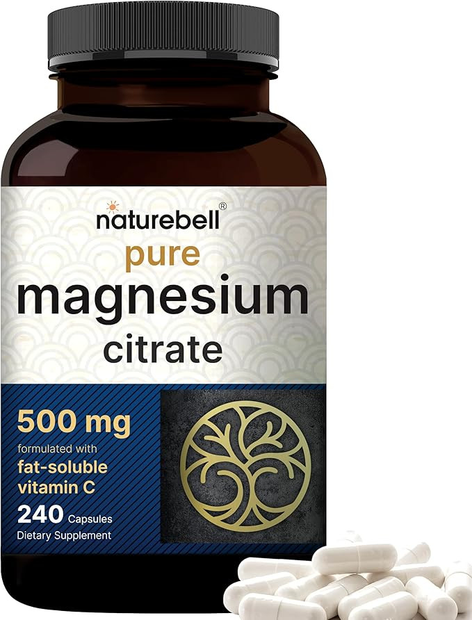 NatureBell Pure Magnesium Citrate 500mg 240 Capsules