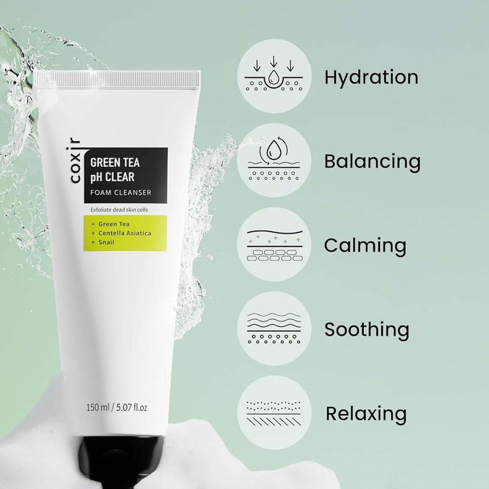 Coxir Green Tea pH Clear Foam Cleanser 150ml