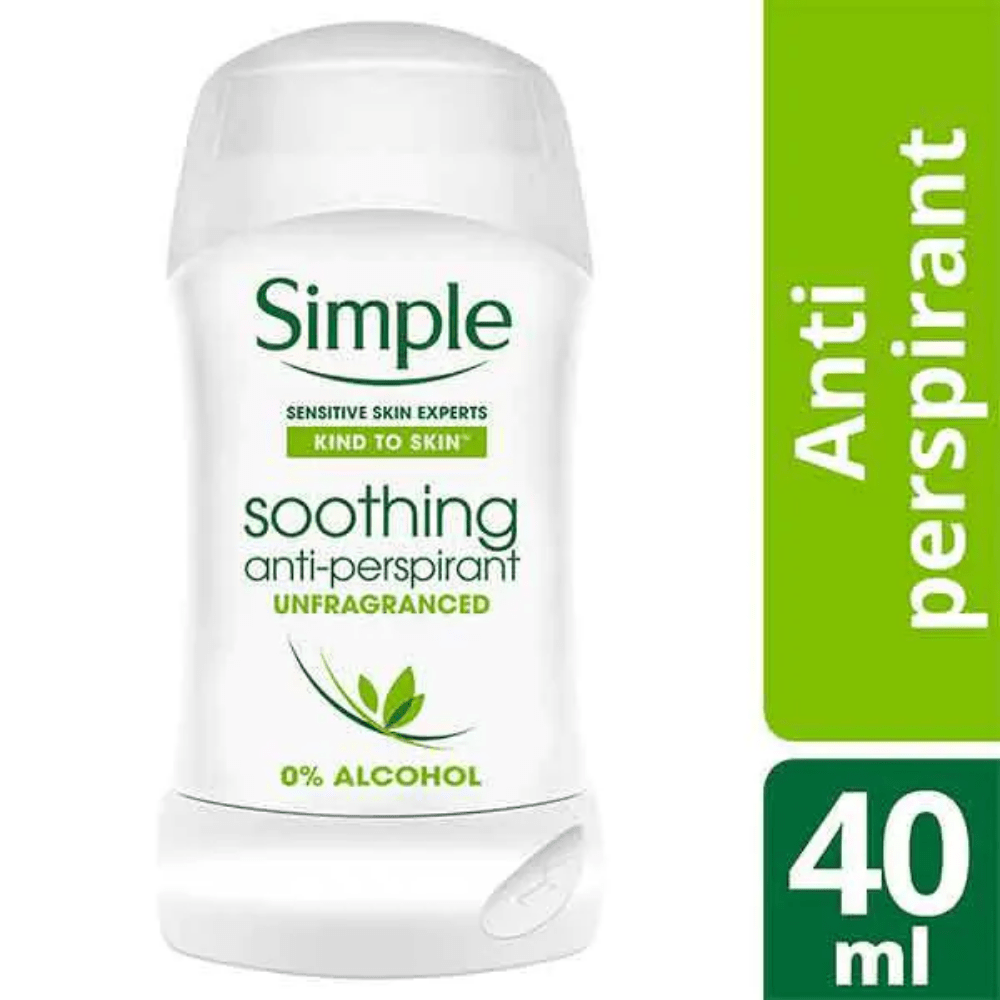 Simple Kind To Skin Soothing Antiperspirant Deodorant Stick, 40 Ml