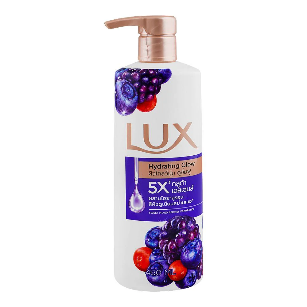 Lux Hydrating Glow 5X Sweet Mixed Barries Fragrance Body Wsh 450ml