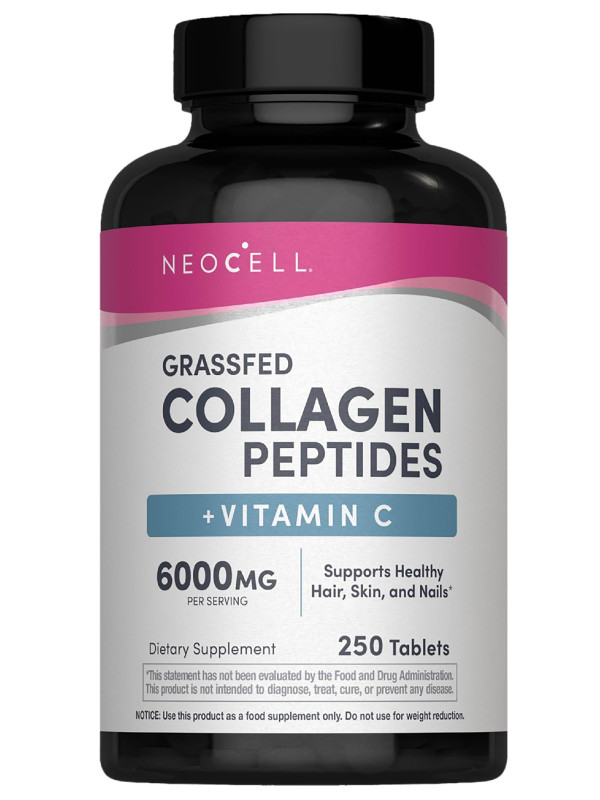 NeoCell Grassfed Collagen Peptides + Vitamin C 6000mg  250 Tablets