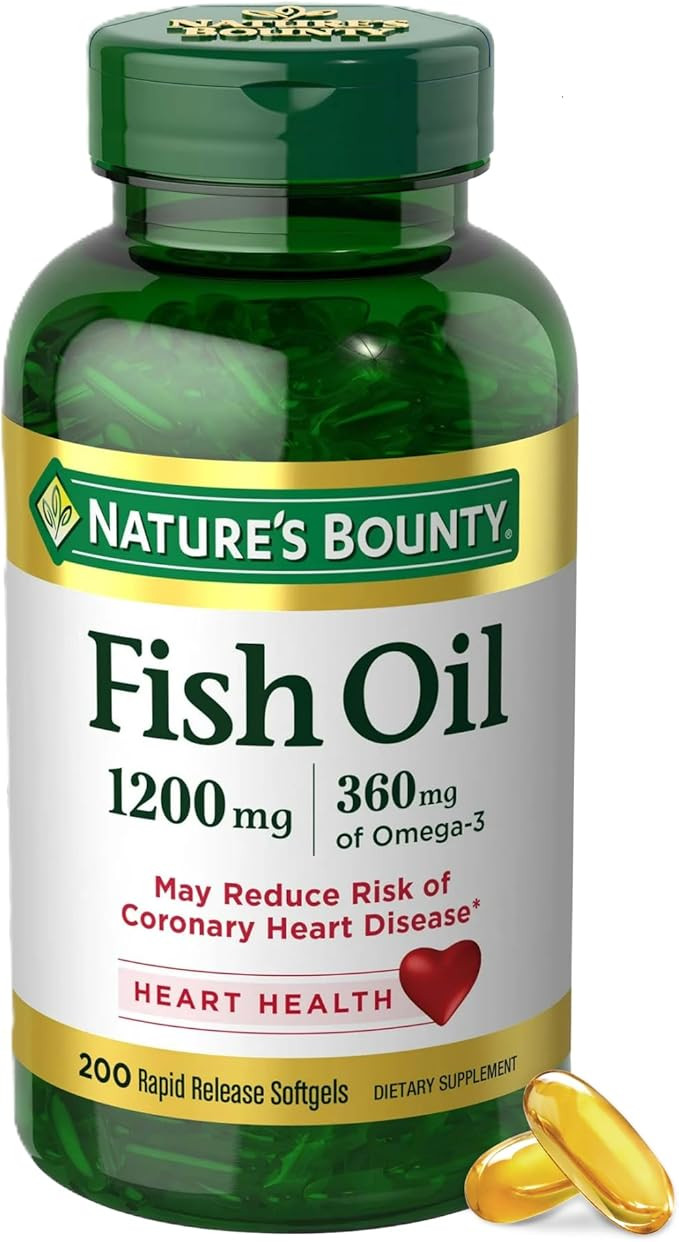 Nature's Bounty Fish Oil 1200mg With 360mg of Omega-3 (200 Rapid Release Softgels)