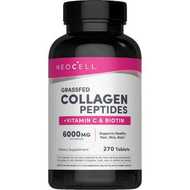 Neocell Grassfed Collagen Peptides + Vitamin C & Biotin, 270 Tablets