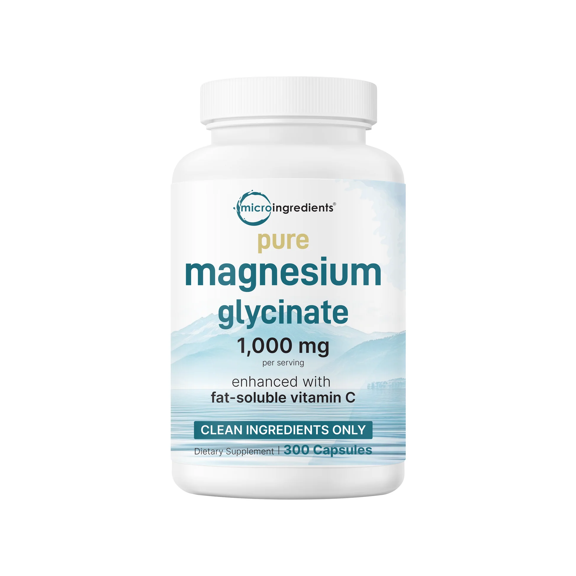 microingredients Pure Magnesium Glycinate 1,000mg, 300 Capsules