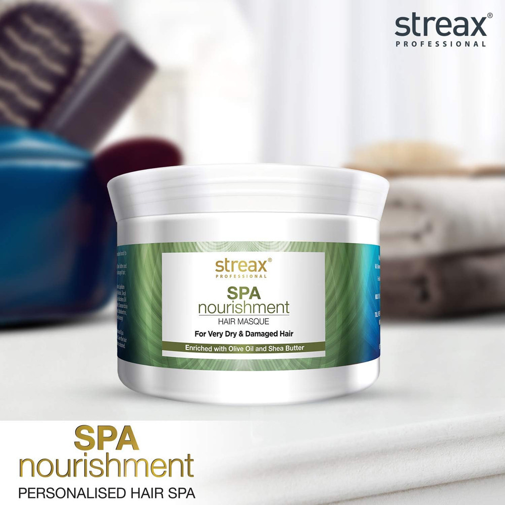 Streax Professional Spa Nourishment Hair Masque For Very Dry & Damaged Hair With Olive oil & Shea Butter 500g