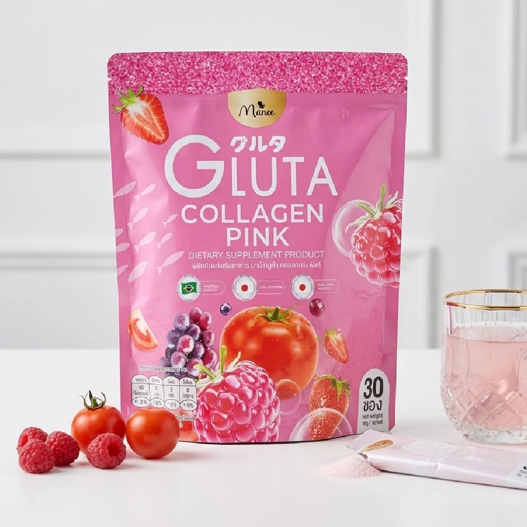 Manee Gluta Collagen Dietary Supplement Grape extract 30 Sachets (300g)