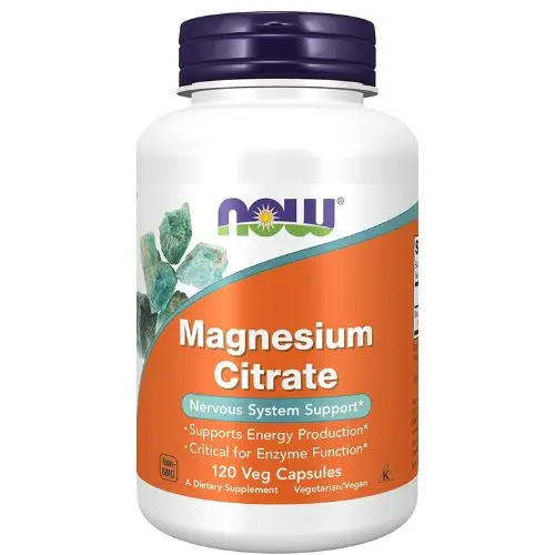 Now Magnesium Citrate Nervous System Support 120 Veg Capsules