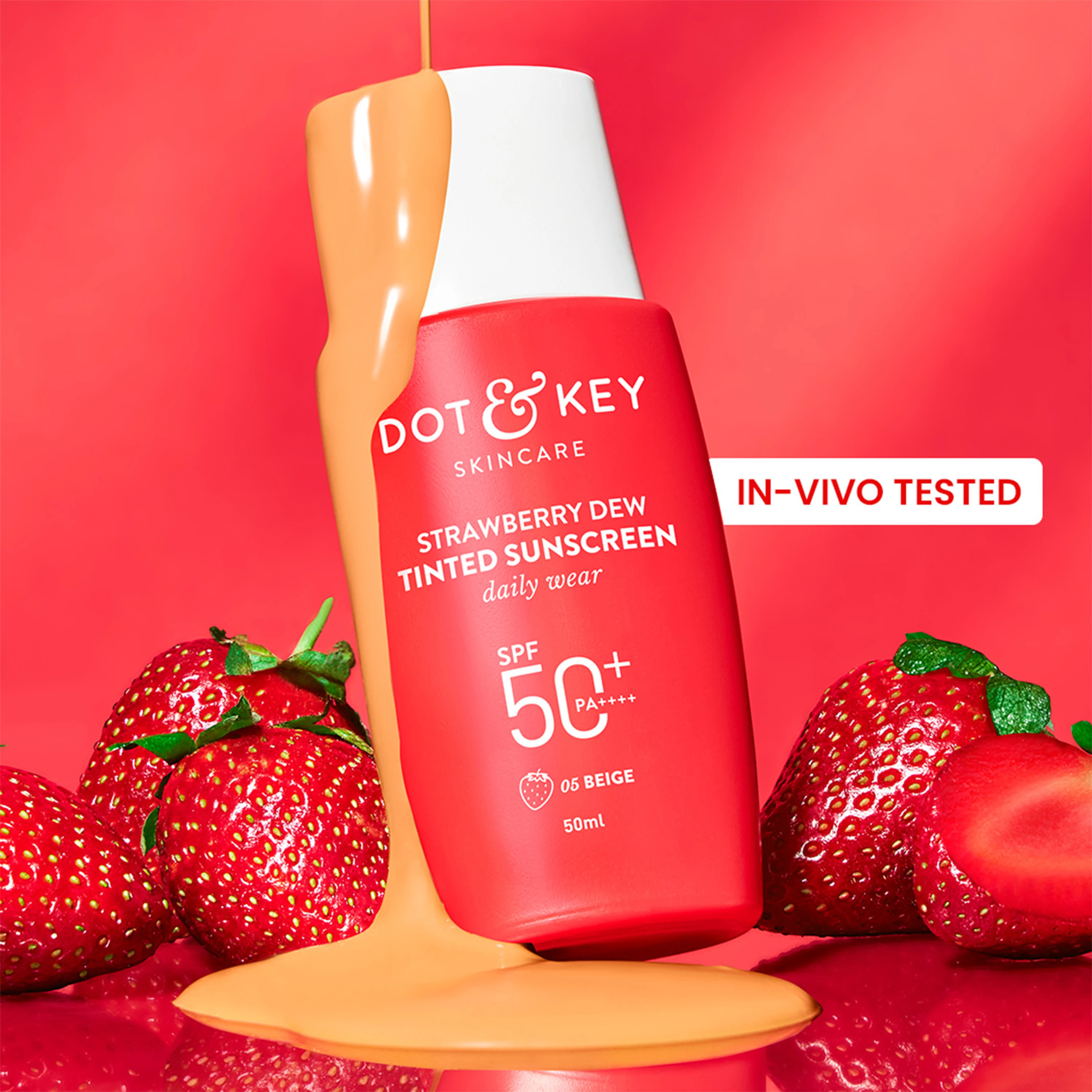 Dot and Key Strawberry Dew Tinted Sunscreen SPF 50+ PA++++ (05 Beige)