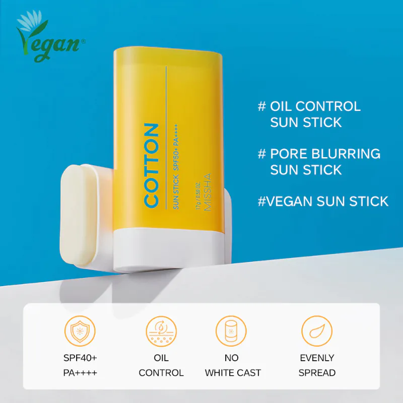 Missha All-around Safe Block Cotton Sun Stick SPF50+ PA++++ 17g