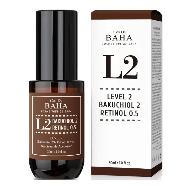 Cos De Baha Retinol 0.5%, Bakuchiol 2% (L2) Serum 30ml