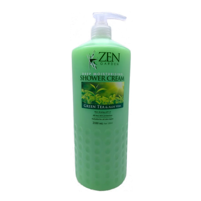 Zen Garden Deep Moisturising Shower Cream Green Tea & Aloe Vera 2100ml