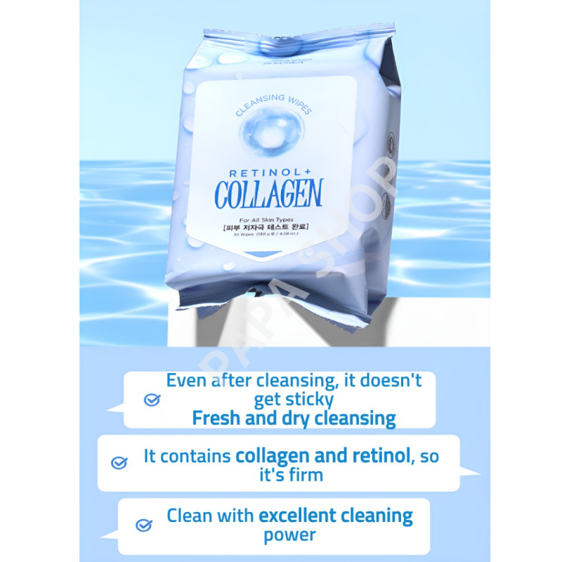 Tenzero Retinol Collagen Cleansing Wipes 30 wipes 130g