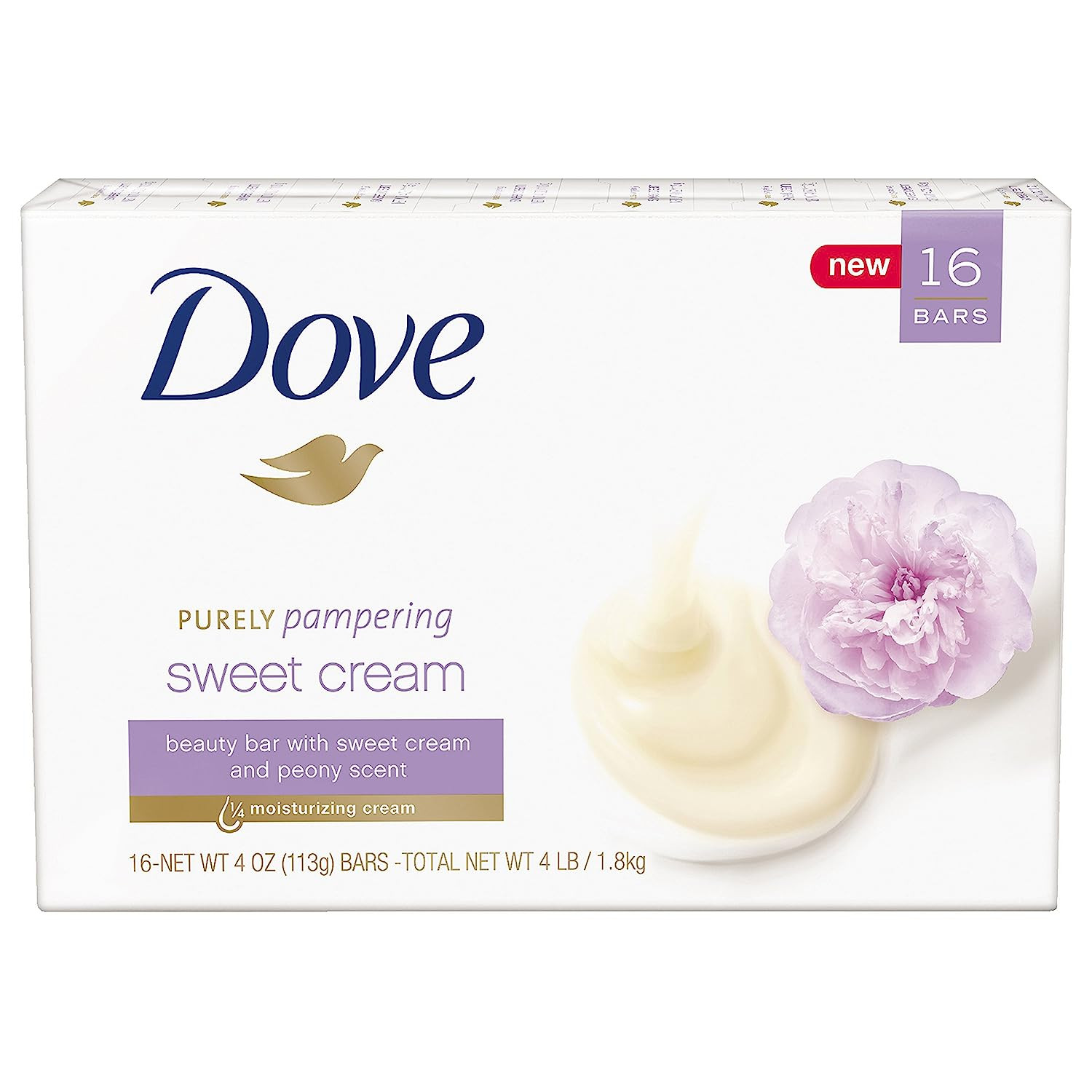 Dove Purely Pampering Beauty Bar, Sweet Cream & Peony 106g (USA)